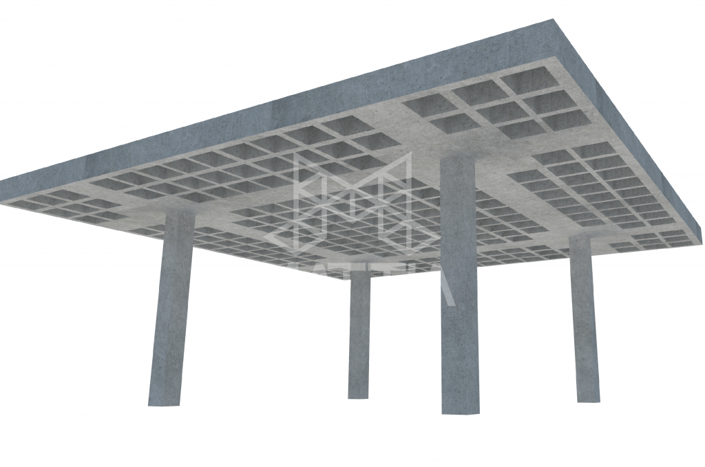 سازه سقف با دال مشبک سقف وافل