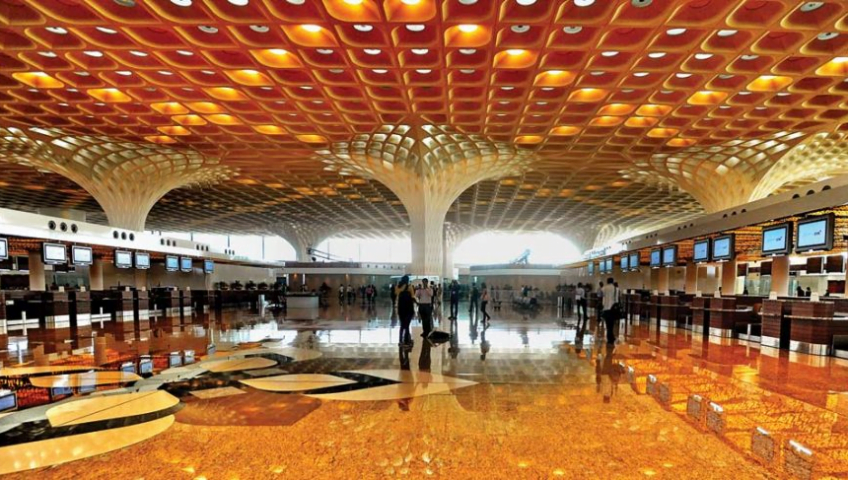 معماری سقف فرودگاه بین‌المللی بمبئی هند